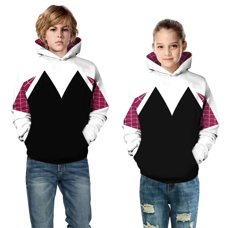 2026 Kids Gwen Stacy Cosplay Costumes Hoodie 3D Quantum Sweatshirts Fashion Girl Boy 6V8LO view 3