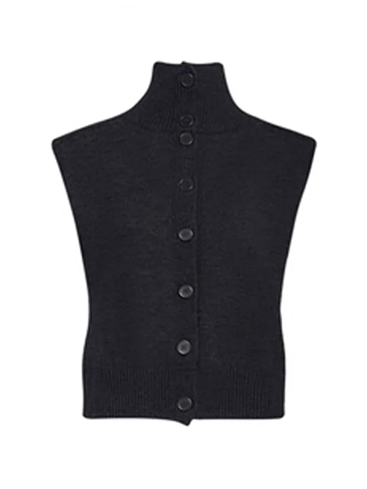 المرأة عالية الياقة محبوك سترة صوف سترة لون نقي تويست الخريف Faion طبقات Svel قمة مريحة #5