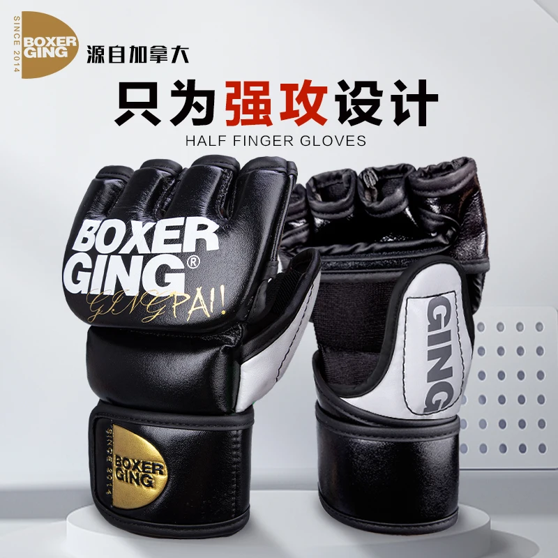 

Half Mitts MMA Gloves for Men Women,Fingerless Punching Heavy Bag with More Paddding Gloves for Kickboxing Sparring Muay Thai