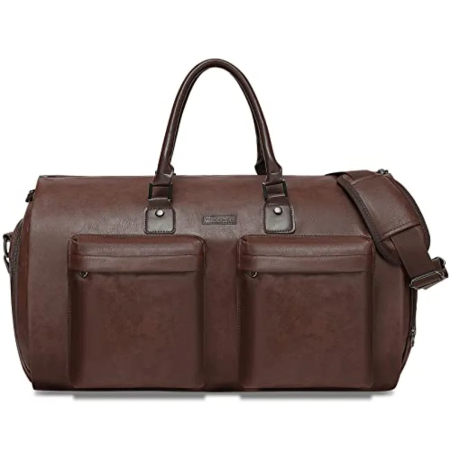 

Convertible Leather Garment Bag, Carry on Garment Bags for Travel Waterproof Garment Duffel Bag Gifts for Men Women Business -
