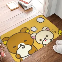 Rilakkuma bear滑り止めドアマット、バスマット、寝室マット、祈りのカーペット、室内装飾パターン