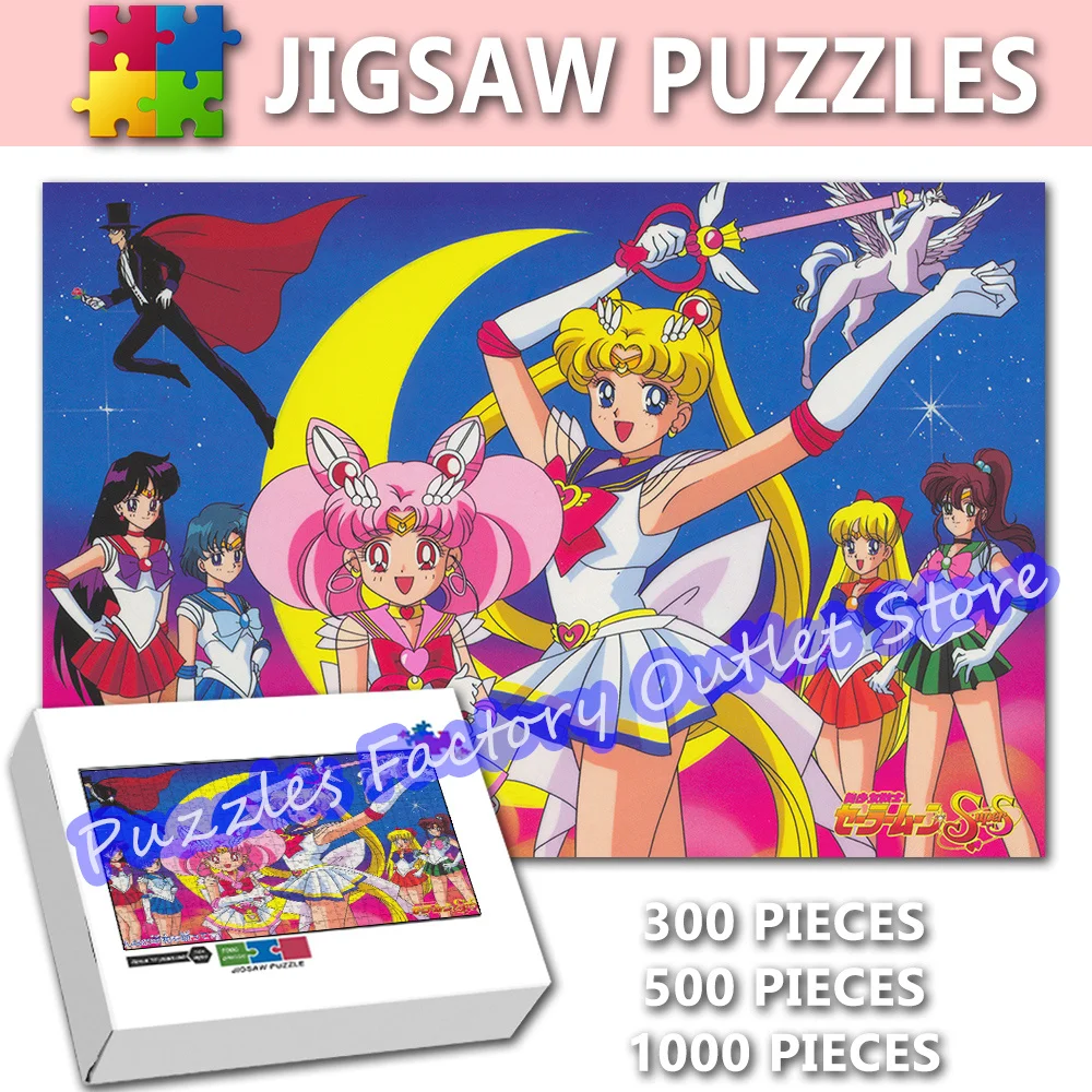 

Sailor Moon Jigsaw Puzzles Cartoon Superhero Sailor Mercury Sailor Mars 300/500/1000 Pieces Puzzle for Kids Intellectual Toys