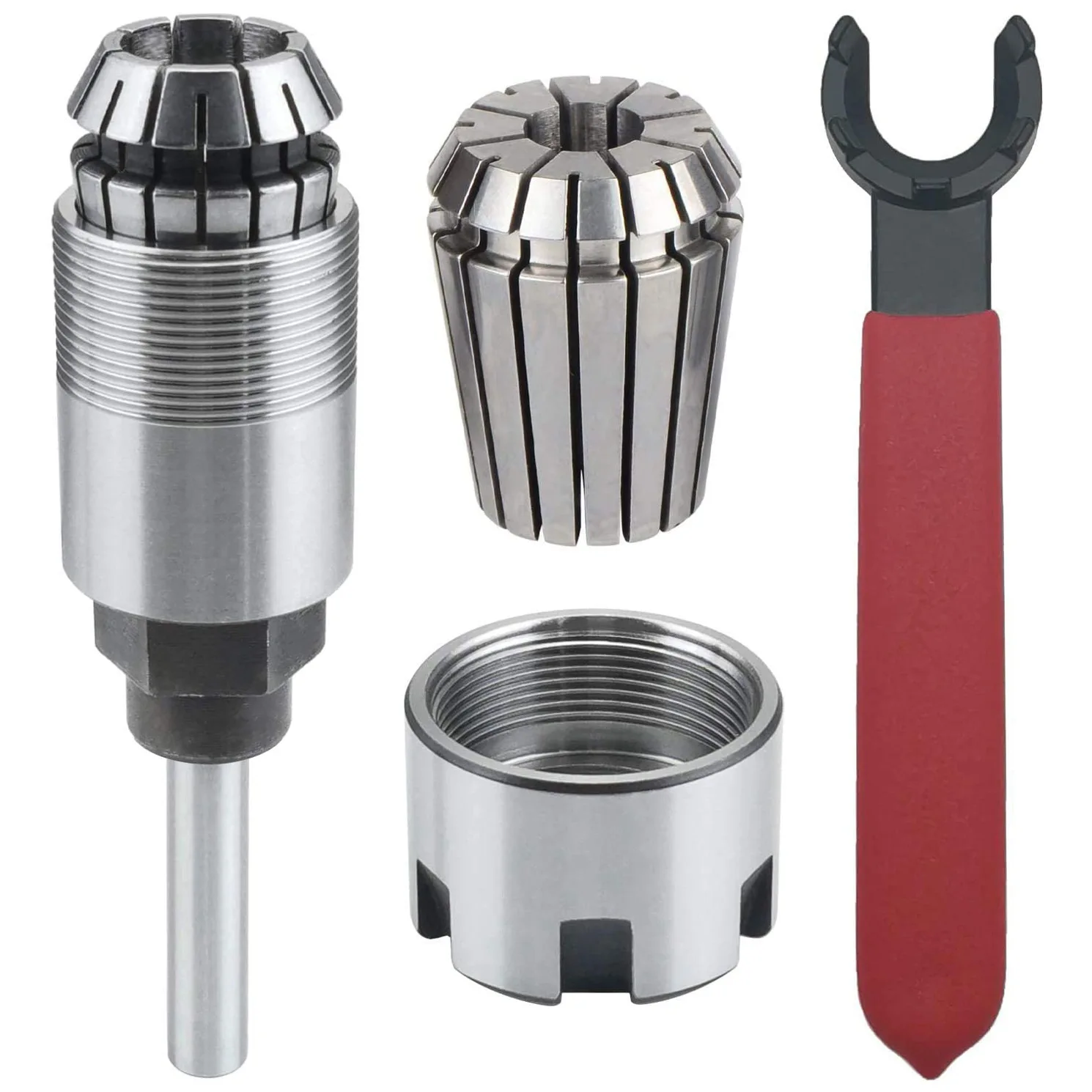 Shank Router Bit Colle Collet Extension Chuck Converter Adapter,Convert 1/2,1/4-Inch Shank Bit with ER20 Spring Collet