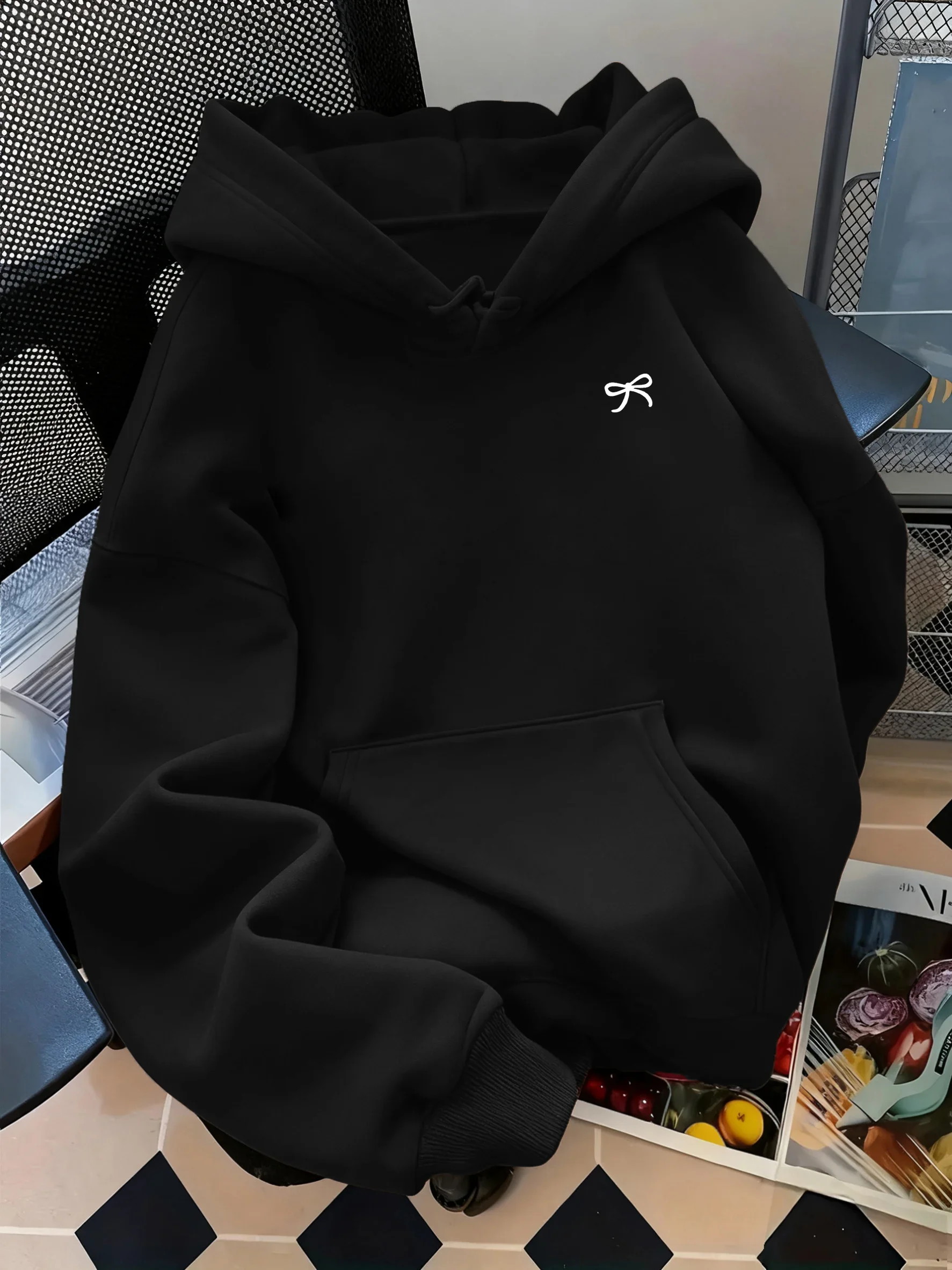 2026 Schleifendruck-Kapuzenpullover Unisex Herbst Winter Warmer Pullover Urbaner Street-Style Tägliche Mode Langarm-Hoodie – Detail 12