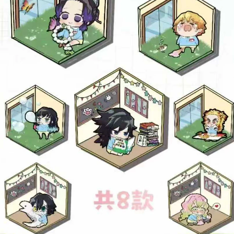 Demon Slayer Collection Acrylic Brick Refrigerator Sticker 80*80mm Limited Various Process Original Nami Qiu Studio Kids Toy