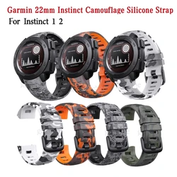 22mm Garmin Instinct1 2 Silicone Easy Fit Strap Camouflage Rubber Wristband Quick Release Band Bracelet And Removal Accessories