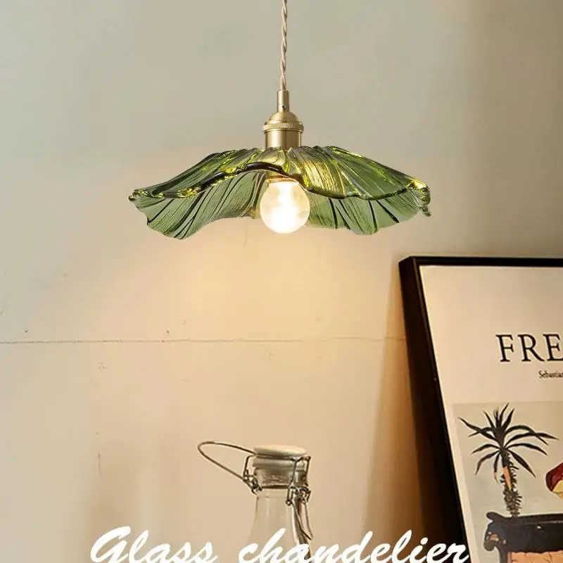 

Vintage Pendant Lights Flower Glass Hanging Lamps Home Decoration lighting Living Room Bedroom Bedside Light Fixture lndoor Shop