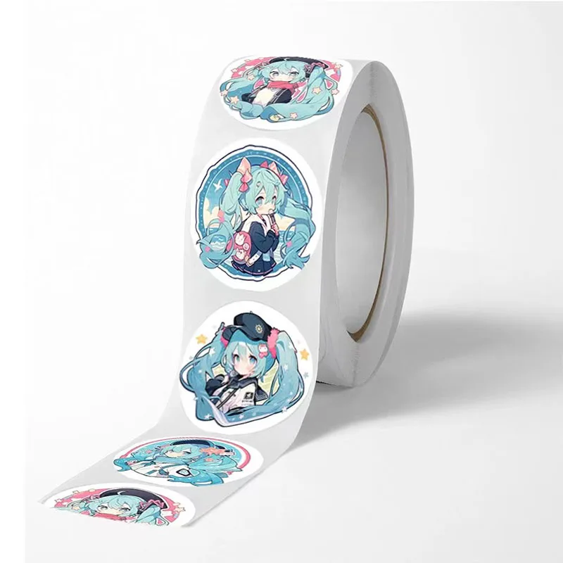 500PCS Cartoon Hatsune Miku DIY Stickers Cute Anime Figure Image Children's Reward Envelope Sealing Graffiti Decoration Sticker