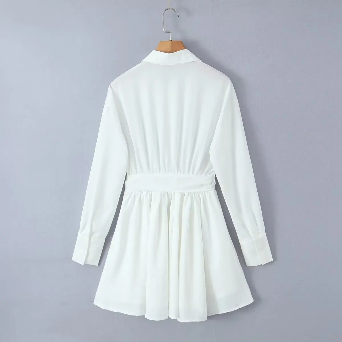 Withered British Elegant Sexy Chiffon Dress Fashion Blogger Minimalist Pleated Shirt Style Mini Dress Women