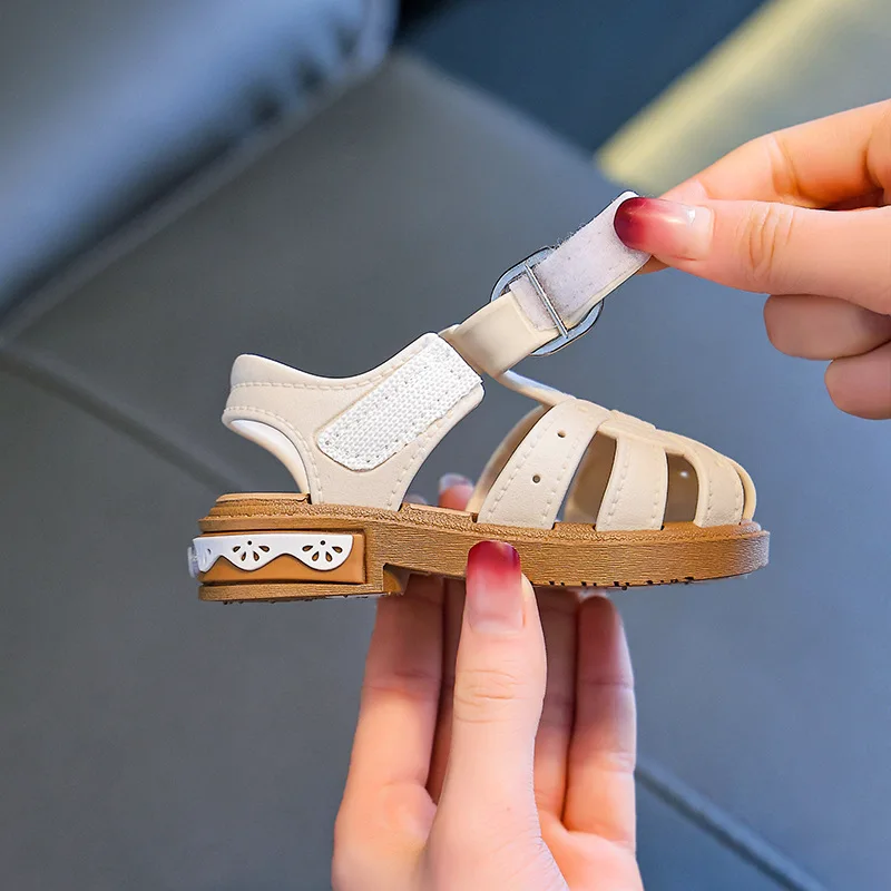 2026 Solide Baby Mädchen Jungen Gladiator Sandalen PVC Wasserdichte Kinder Sandalen Sommer Rutschfeste Kleinkind Strand Schuhe mit Geräuschen – Detail 8