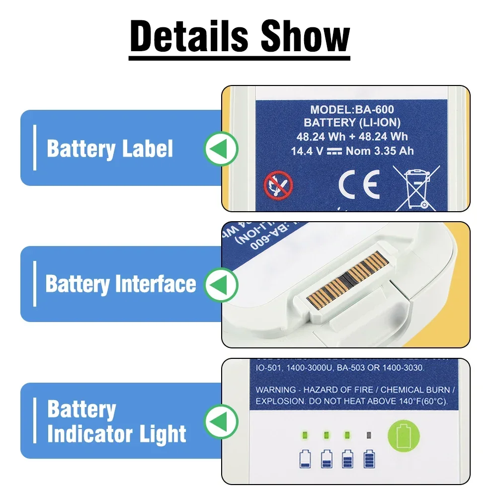 BA-600 BA-500 Battery Replacement For Inogen One G5  Rove 6  Portable Oxygen Concentrator