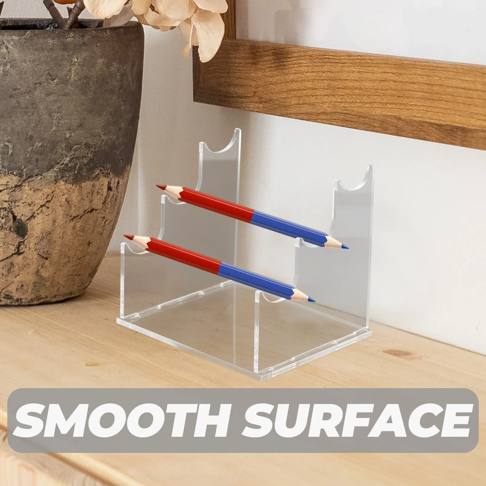 

Acrylic Pen Holder 3-Tier Display Stand for Pens Pencils Eyebrow Gel Liners Nail Art Tools Home Office School Organizer