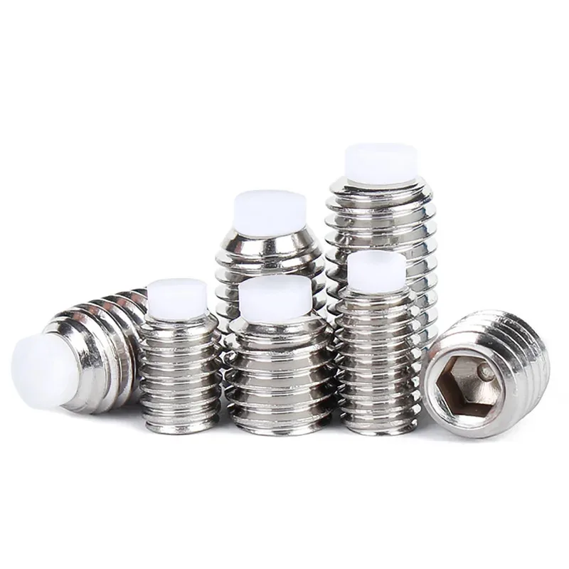 304 Stainless Steel Nylon Head Plunger Bolt for CNC Machine Tool Fixture Precision Positioning and Component Protection M3 toM12