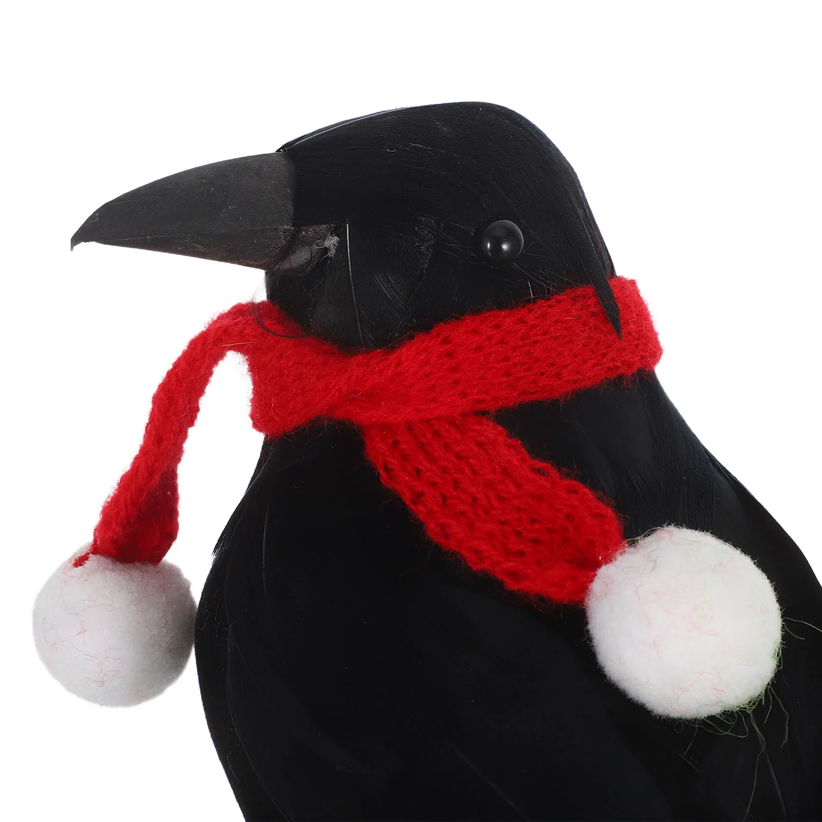 Mini figurka kruka na szczyt choinki, czerwony szalik, metalowy ptak, dekoracje świąteczne, ozdoby na choinkę, ozdoby na szczyt choinki, dekoracje na biurko