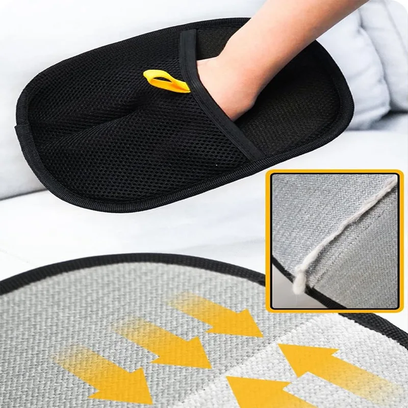 قفازات إزالة شعر الحيوانات الأليفة، شعيرات مزدوجة الجوانب، ضرورية للاستخدام المنزلي، قفازات متعددة الوظائف للسجاد والأرائك والجلطة #2