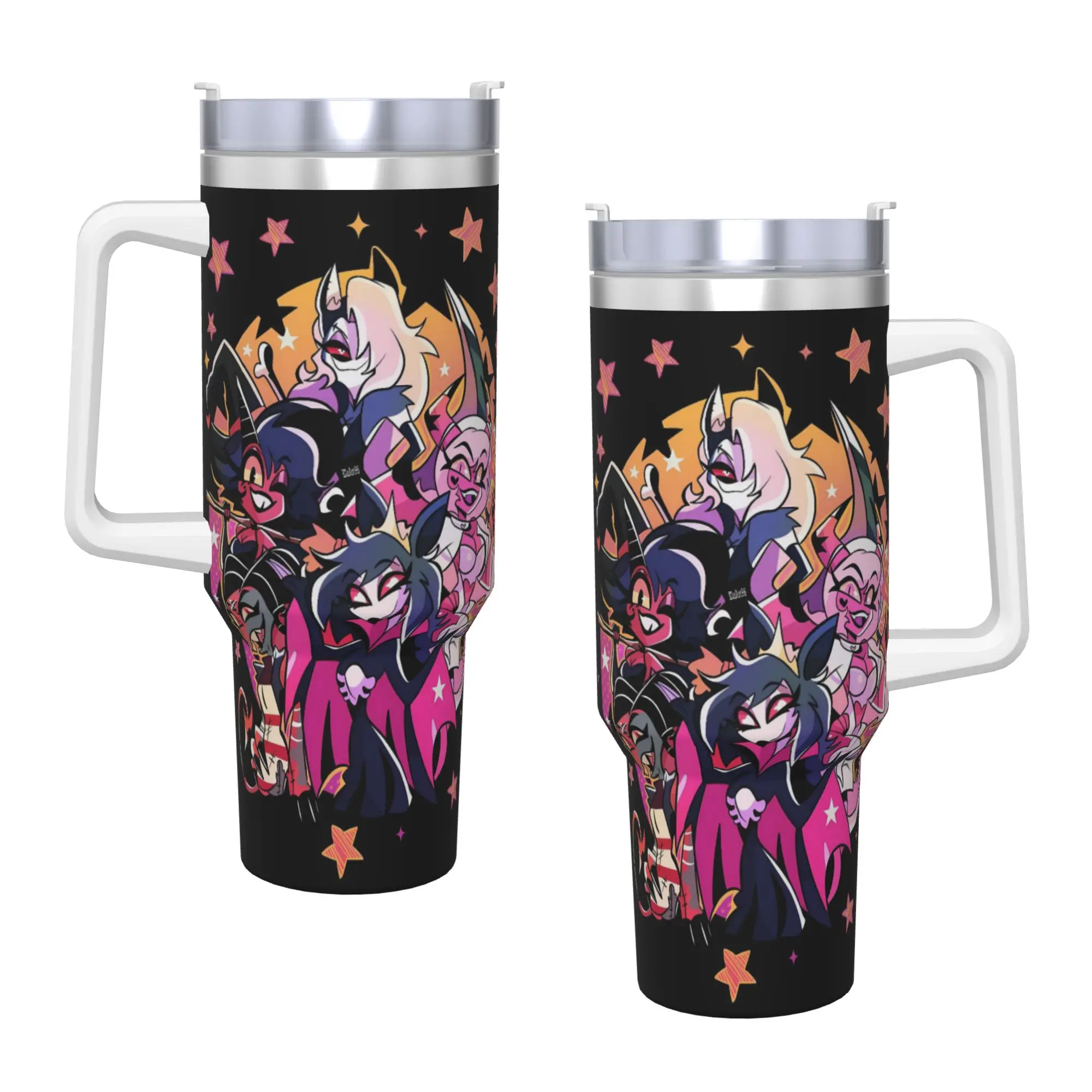 

Hazbin Hotels Stainless Steel Tumbler Camping Mugs Cup 40oz Thermal Mug Portable Cold Drink Milk Tea Water Bottle