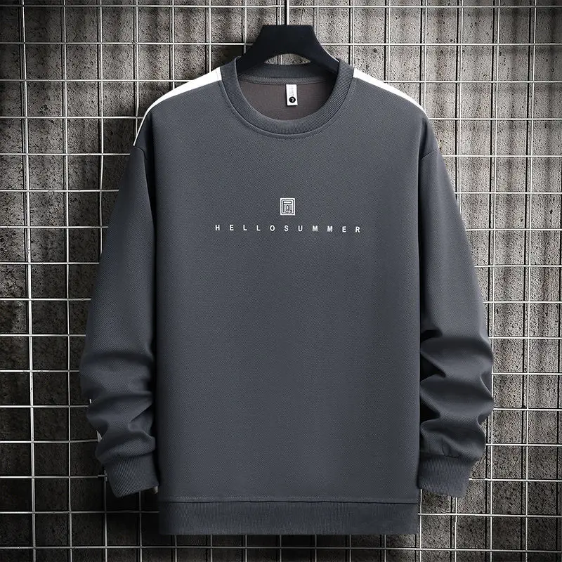 

Korean Style Sweatshirts for Men Round Neck Wear to Work Soft Man Pullover No Brand Pastel Color Novelty And High Quality Loose