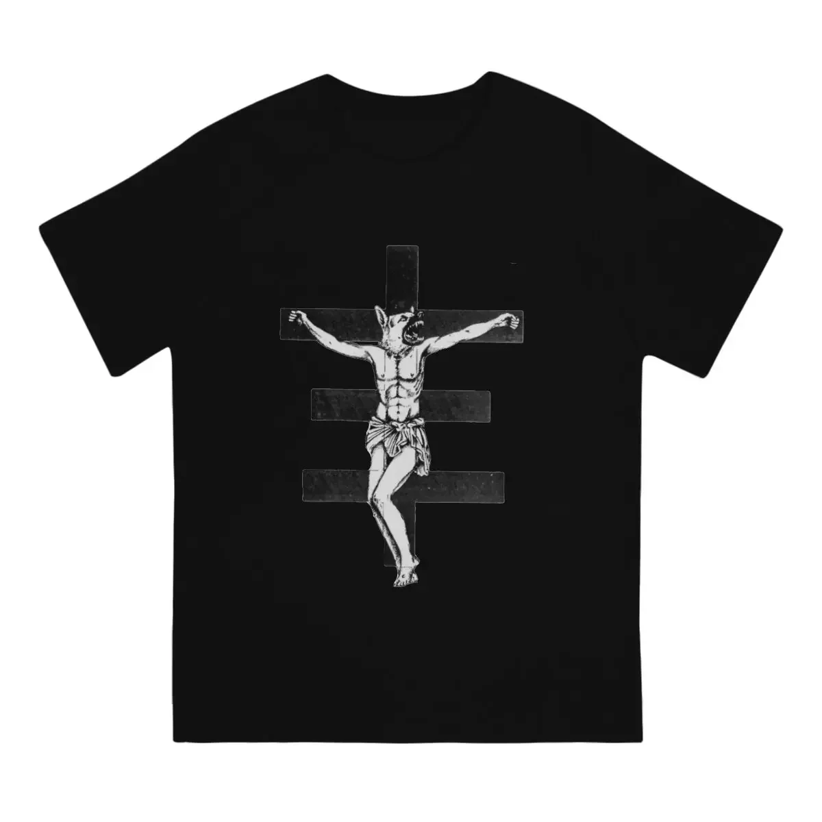 Psychic TV cross design T-Shirts Men Aphex Vintage 100% Cotton Tees O Neck Short Sleeve T Shirts 4XL 5XL Clothes