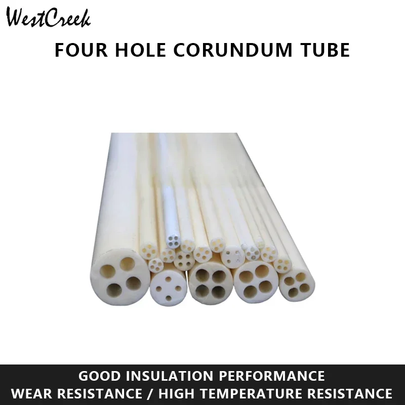 Customized 5pcs Four Hole Alumina Ceramic Tube Core Insulation Aluminum Oxide Protective Sleeve L250mm