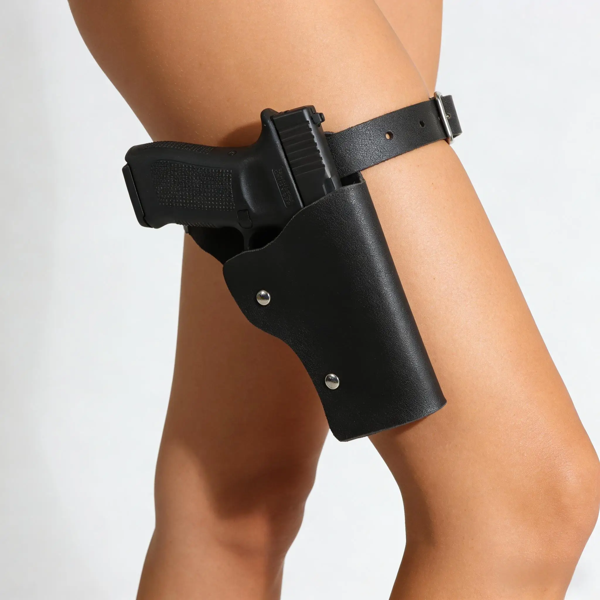 Cowboy Leg Gun Holster Black Unisex Fancy Dress Accessory(Gun Not Included)