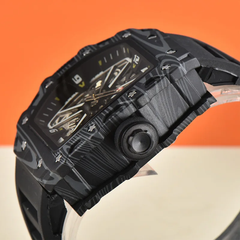 ساعة كوارتز رجالية جديدة ذات قرص كبير مقاومة للماء، ساعة رجالية مربعة مضيئة للرجال بالجملة
