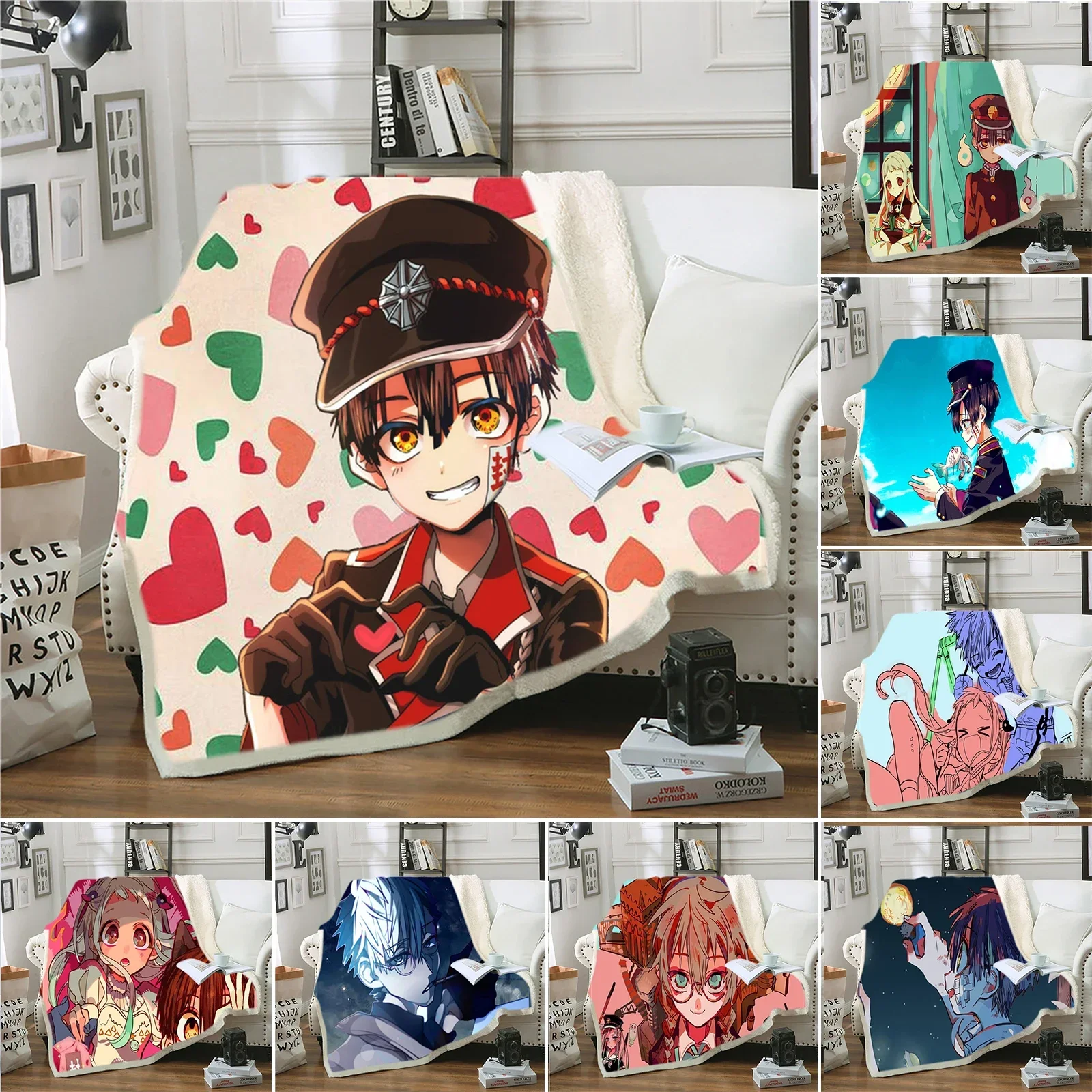 Anime Toilet-bound Hanako-kun Blanket Soft Sofa Cover Throw Blanket Fleece Tapestry Lightweight Warm Bed for Bedroom Couch