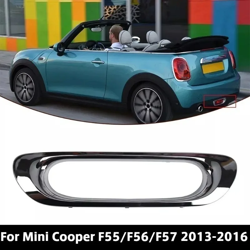 Chromium Silver Car Rear Bumper Fog Light Frame Chrome Cover Trim Fits For Mini Cooper F55/F56/F57 2013-2016 51127365737