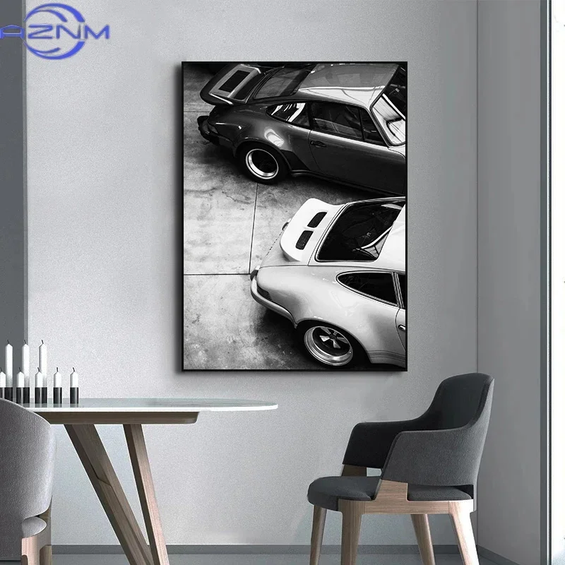 Modern Fashion Wall Art Simple Black and White Luxury Car HD Canvas Poster Prints Home Bedroom Living Room Decoration Mural - view 2