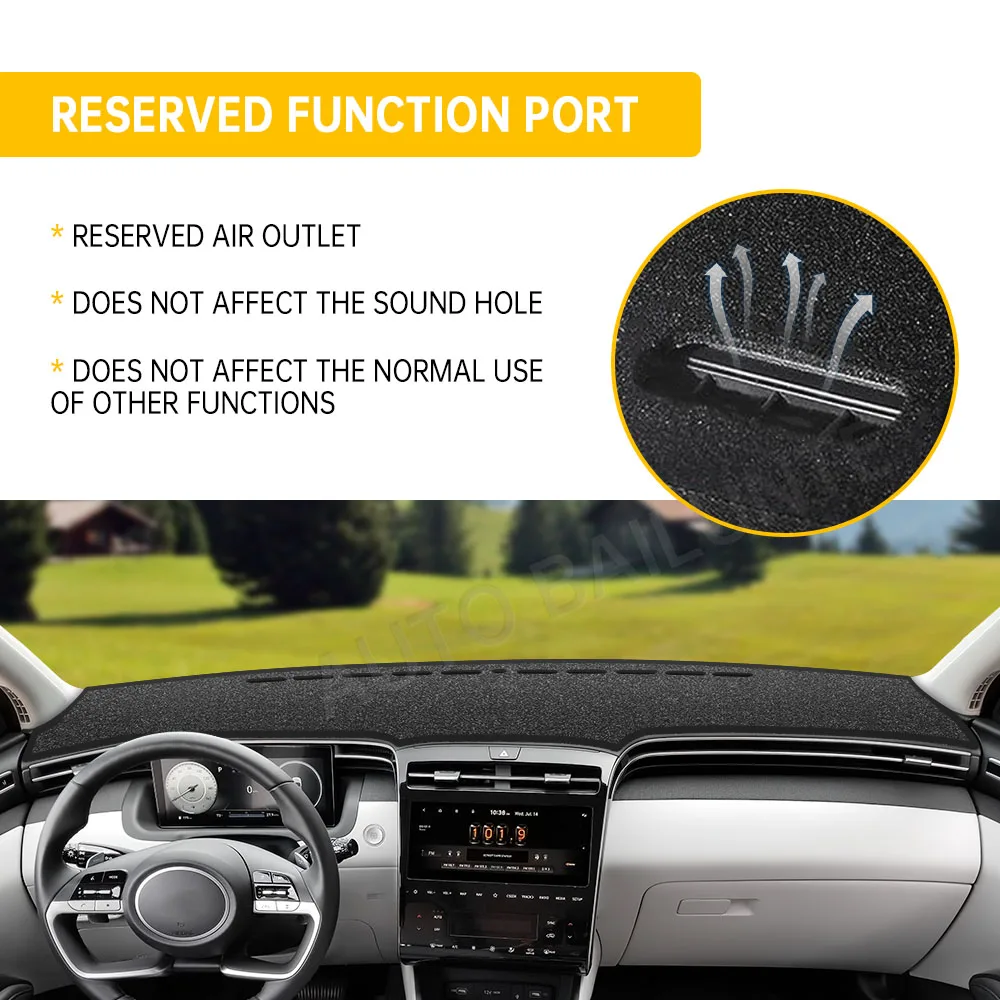 Per Hyundai Tucson NX4 2021 2022 2023 tappetino per cruscotto dell'auto evita cuscinetti luminosi custodia anti-uv accessori antiscivolo