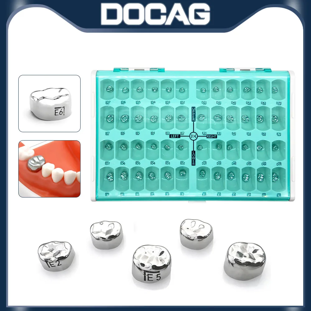 

48Pcs/Set Dental Kid Crowns Stainless Steel Molar Tooth Crown For Kid Preformed Metal Crown Dentistry Orthodontic Materials