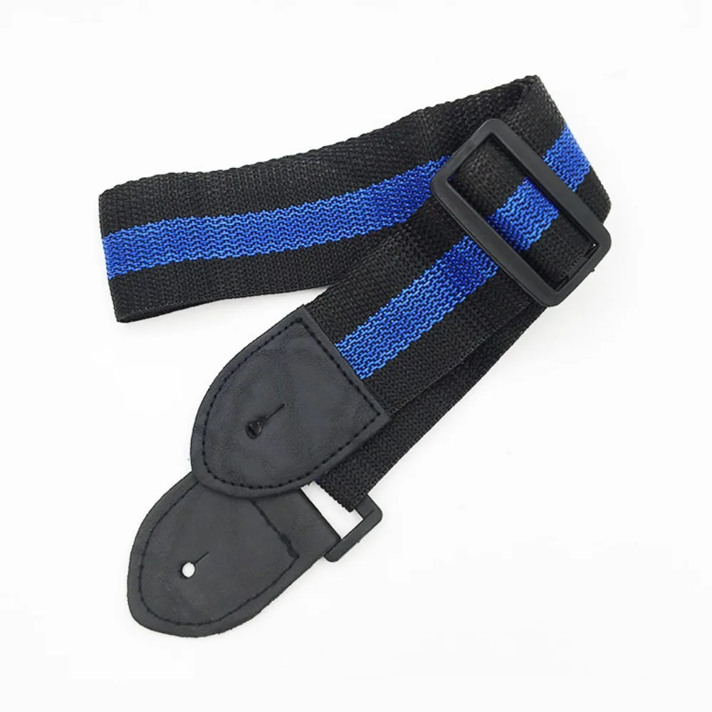 

Stripe Folk Electric Guitar Strap Leather Adjustable Bass Ukulele Belt Nylon Durable Personality Guitar Straps Music Instrument