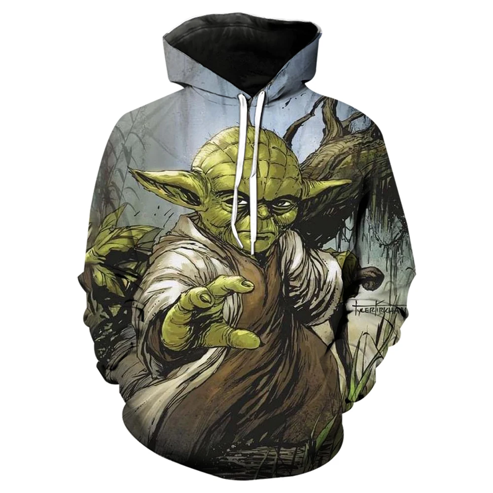 2024 Spring and Autumn New Yoda Baby Hoodie 3D Digital Printed Men\'s Hoodie Men\'s and Women\'s Fashion Hip Hop Long Sleeve