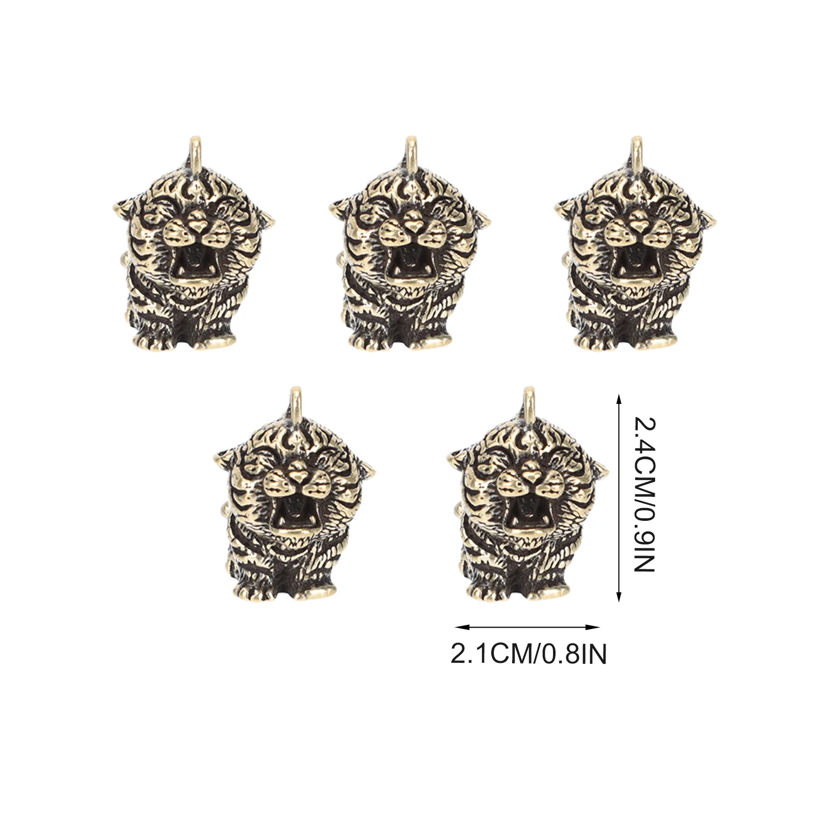 5 Pcs Key Chain Tiger Keychain Keychains Brass Craft Hanging Decor Enamel Charms Jewelry