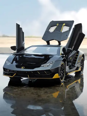 1/32 Cars Toys Auto To Scale Lambor LP770 Diecast Model Cars Alloy Autos Toys Gift for Boys Pull Back Light Music Kids Car