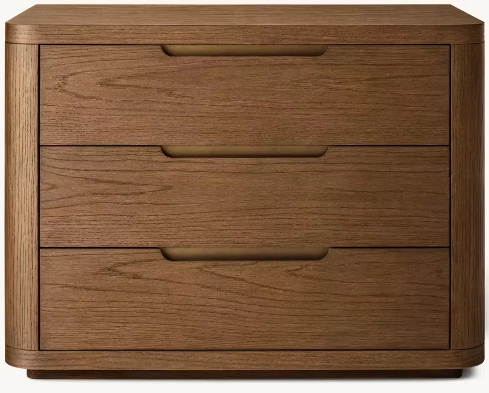 JX-High Quality Bedroom Furniture American Mid Century-style Solid Ash Antique Closed Nightstand(