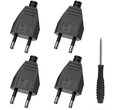 4/6/8 Stuks Eu Plug Adapter Man Vrouw Montage Bakje Connector 250V Schuko Netsnoer bedrade Elektrische Socket Met Schroevendraaier