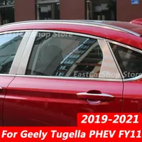 For Geely PHEV FY11 Tugella XingYue 2019 2020 2021 Car Stainless Steel Middle Central Column Window Trim B C Pillar Chrome Cover