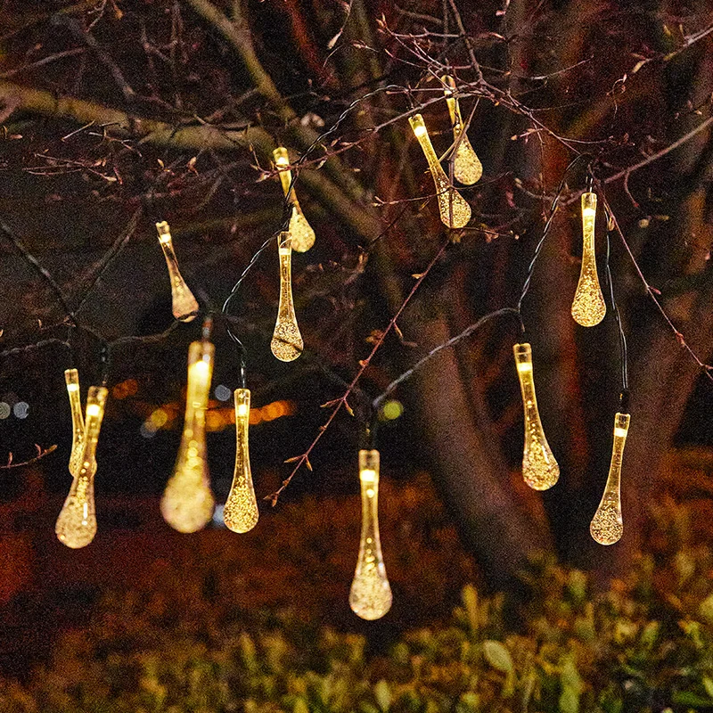 LED الجنية Waterdrop كرة فقاعات ضوء سلسلة الصيف حديقة في الهواء الطلق التخييم حفل زفاف اكليل جارلاند عطلة غرفة الديكور