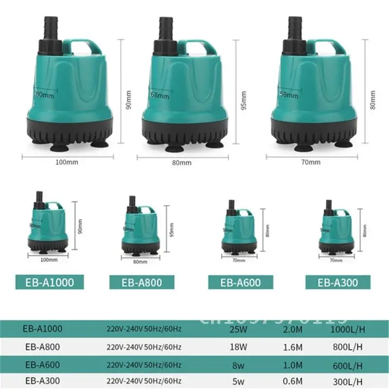 5/8/18/25W Tank Tauchpumpe Aquarium Aquarium Automatische Wasserdichte 300/600/800/1000L/H Wasserpumpe Saug EU Boden Stecker