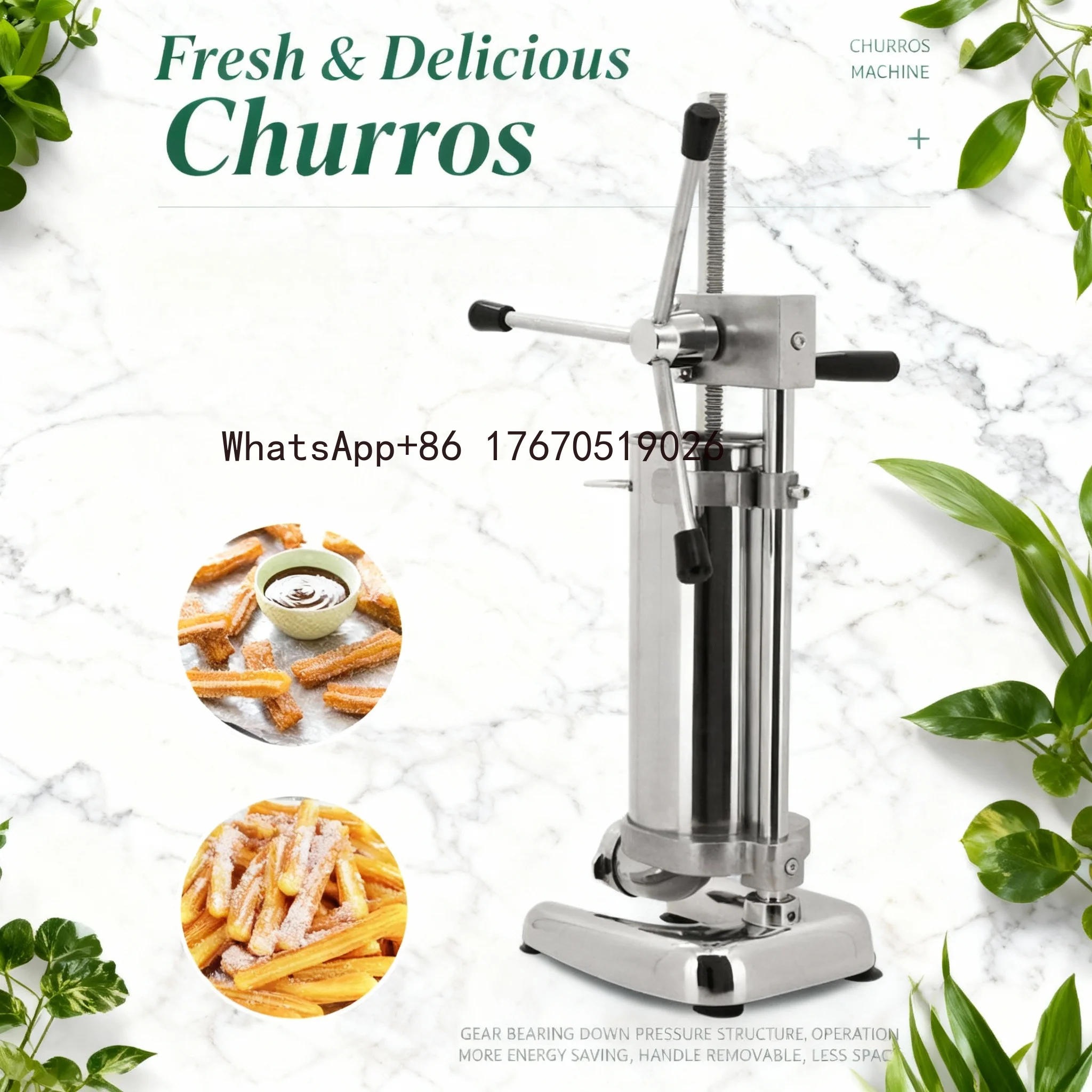 Máquina Industrial Manual para Rellenar Churros, Extrusora de Masa de Churro con Calentador, Máquina para Hacer Snacks Latinos, Fácil de Operar