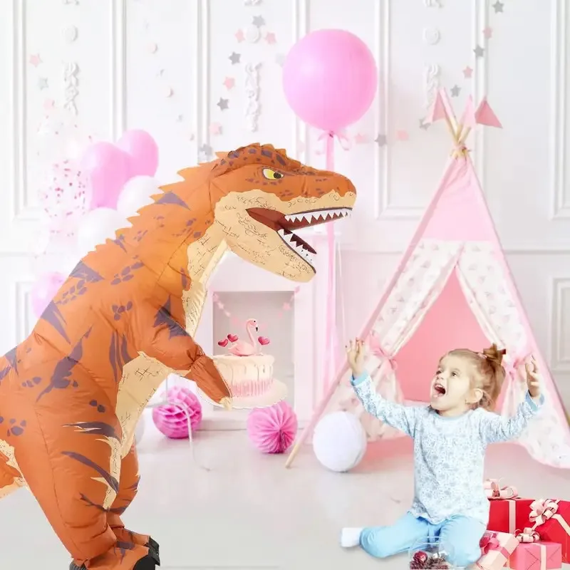 Wiwiwi 123Inflatable T-rex للكبار تفجير ديناصور مضحك دينو حفلة الهالوين تأثيري حلي