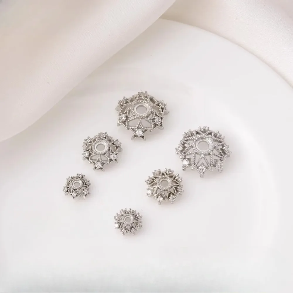 

DIY Copper Plated with White Gold Zircon Five-pointed Star Flower Tray Partition, Handcrafted Diy Bracelet Beaded Accessories