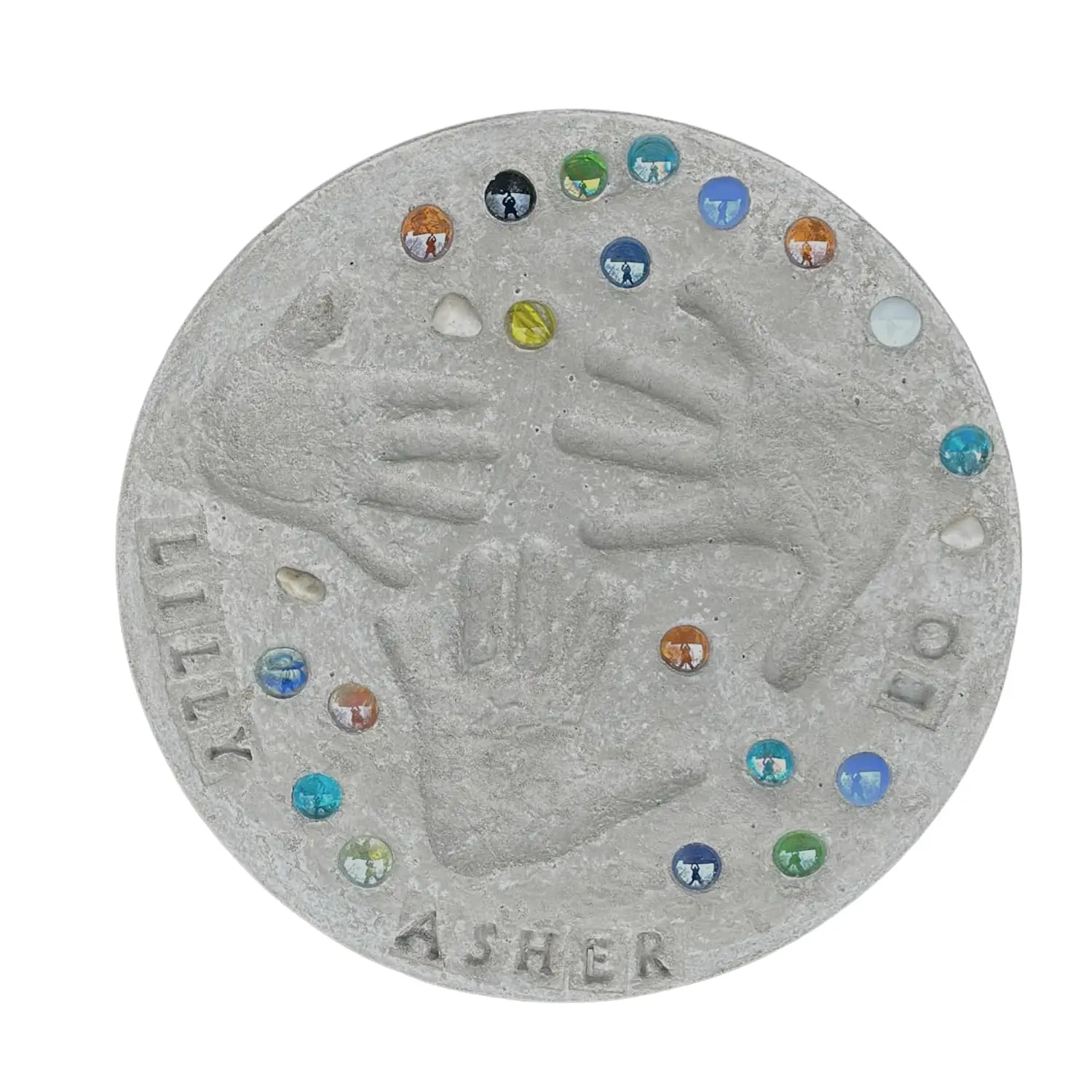 

Large DIY Stepping Stone Kit 14 Inch Handprint Footprint Stepping Stone with Stamp Set Perfect Mother's Day Gift for Garden