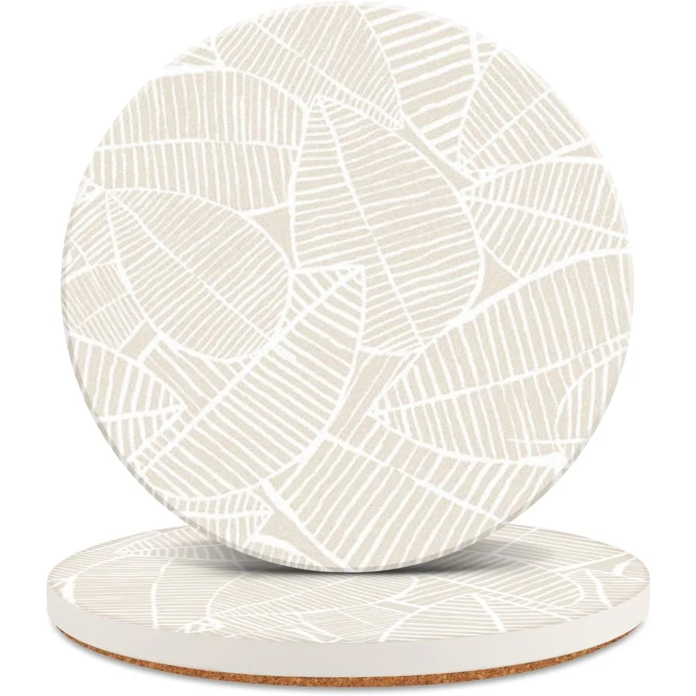 

Ceramic Desktop Coaster Set (2 Pieces), Cute Cork Office Coasters, Fun Marble-patterned Glass Coasters