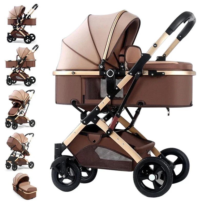 Coches Para Bebes. Luxury Baby Car Seat And Stroller Set Baby Pushchair Travel Foldable Baby Stroller Pram 3 In 1 With Car Seat