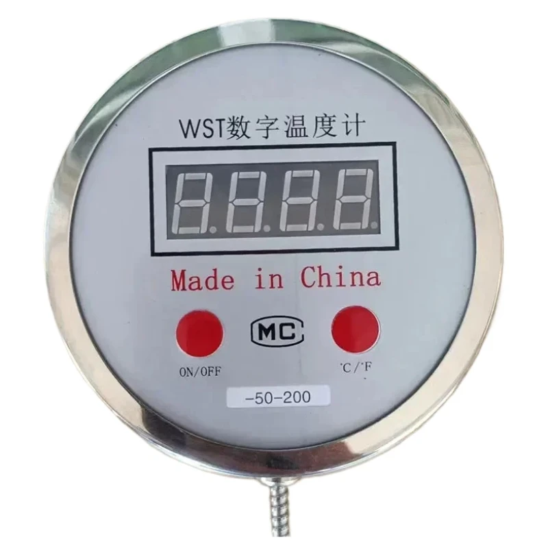 Digital display bimetallic thermometer industrial stainless steel boiler electronic embedded build-in thermometer