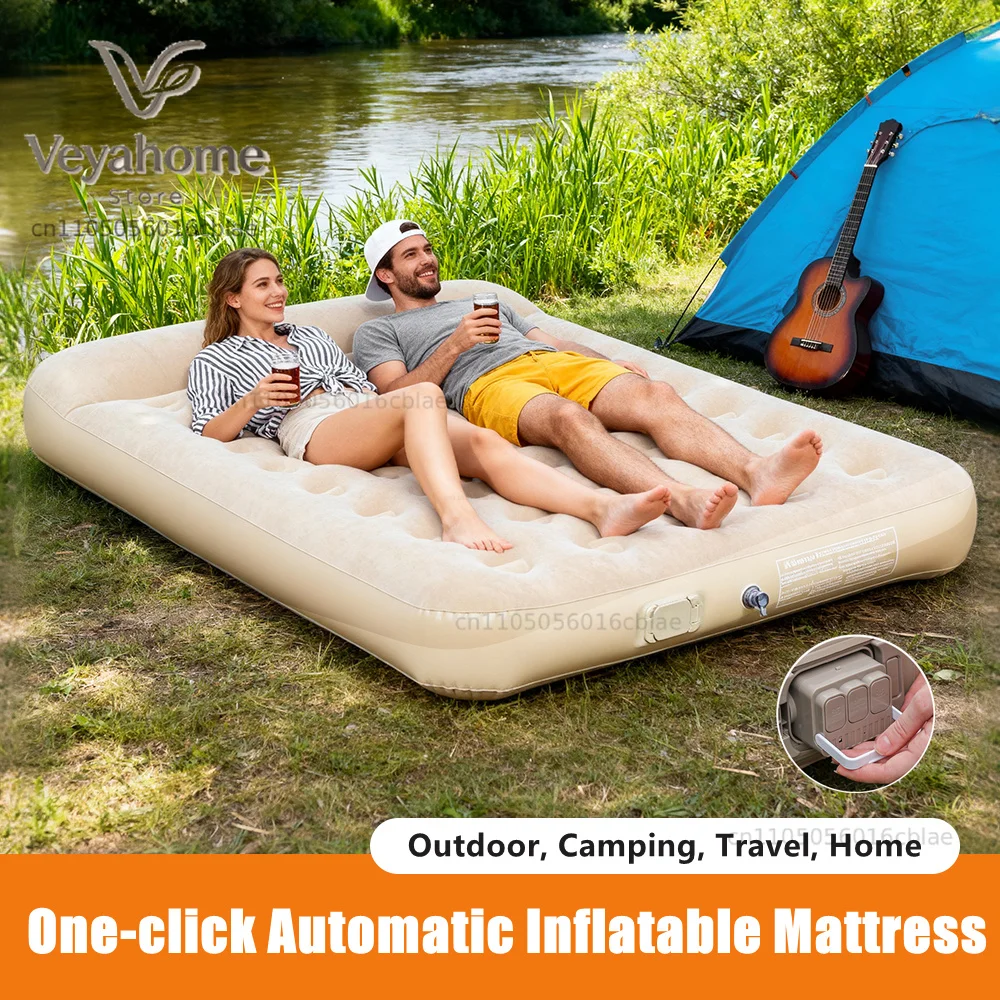 Camping Outdoor Or Indoor - New Air Mattress Built-in Pump Self-inflating