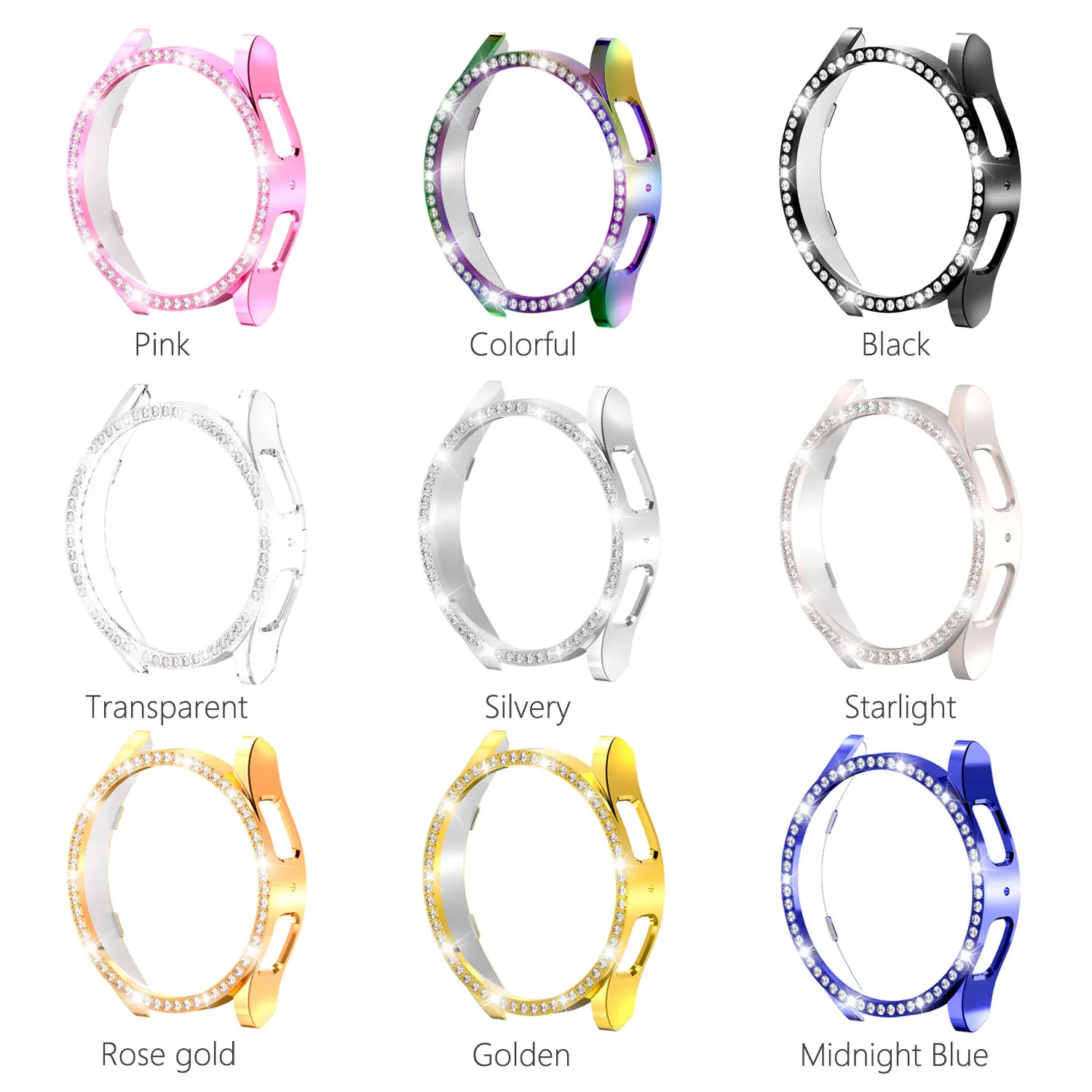 Luxury single diamond case for Samsung Galaxy Wacth7 44mm protective case PC hollowed out case for Galaxy Wacth4 5 6 40/44mm