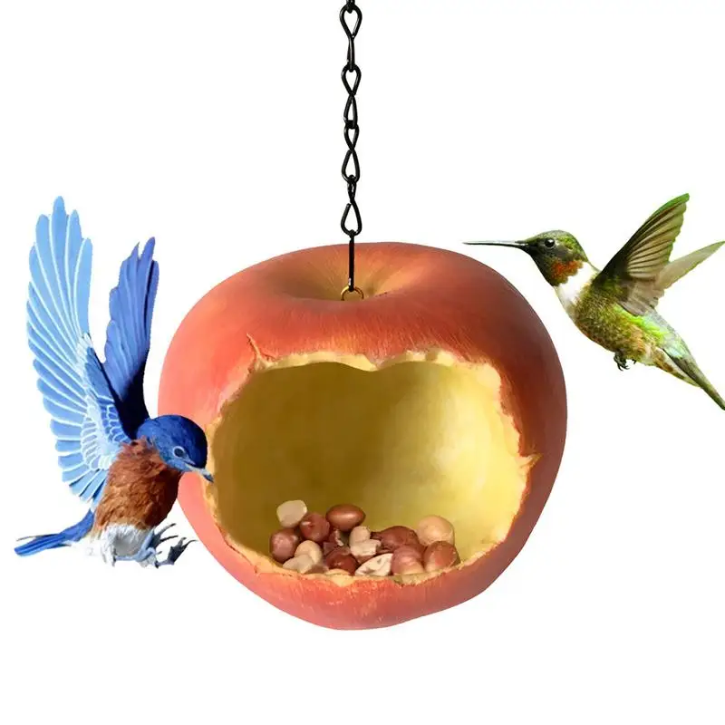 Small Bird Feeder Garden Art Fruit-Shaped Bird Feeder Large Capacity Creative Bird Feeder For Wild Birds Practical For Easy