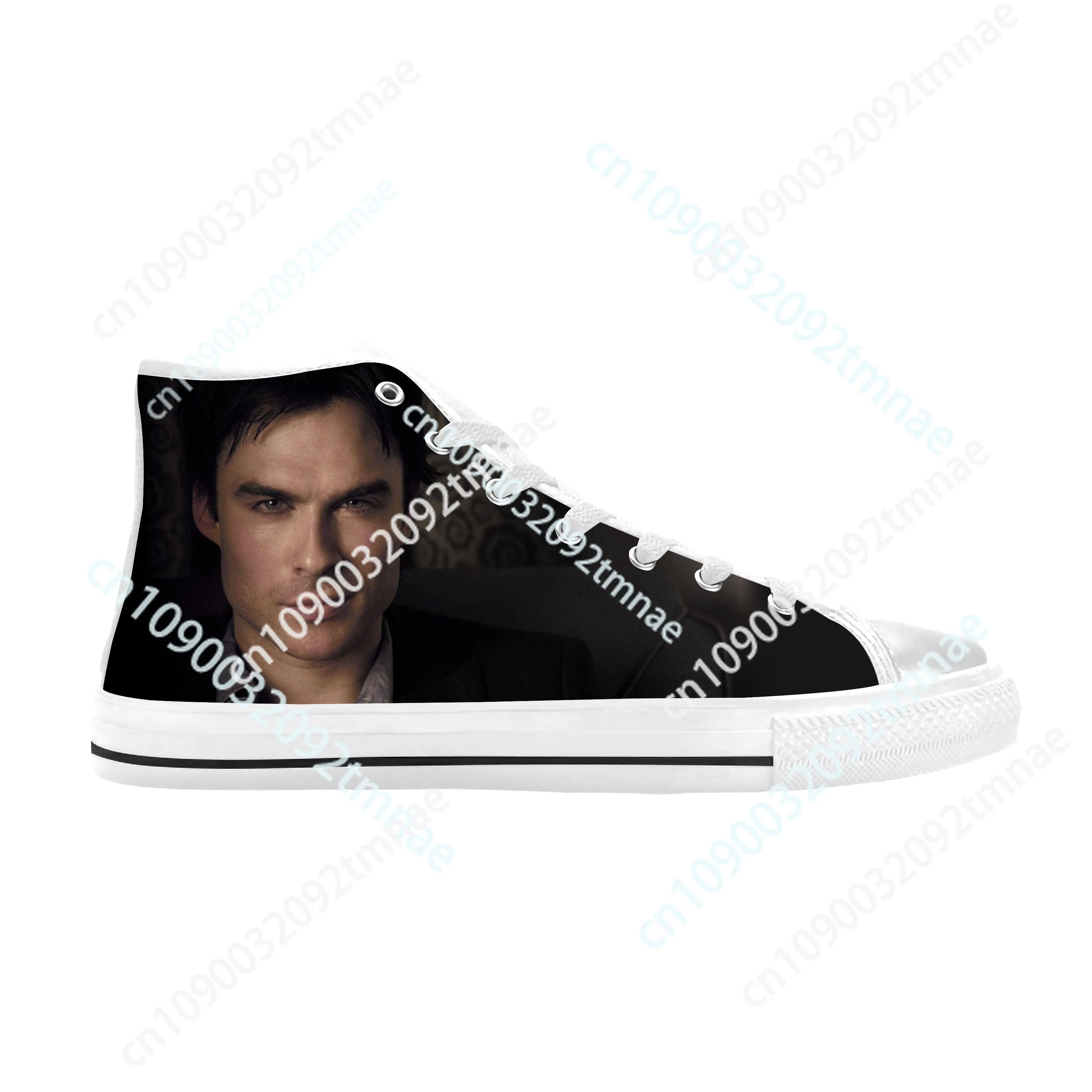 

Hot The Vampire Diaries Damon Salvatore Cool High Top Sneakers Mens Womens Teenager Canvas Sneaker Casual Shoes Custom Shoe